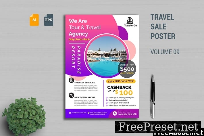 Travel Sale Poster Template Vol. 09 W43DFDT