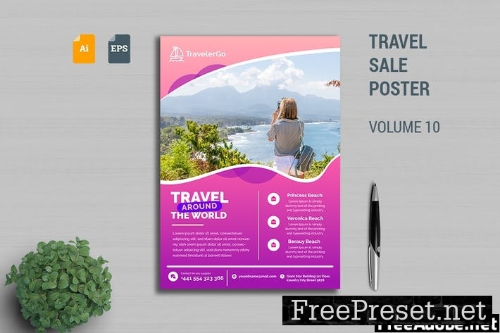 Travel Sale Poster Template Vol. 10 87FNTGK