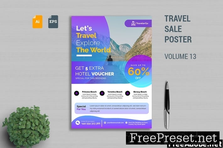 Travel Sale Poster Template Vol. 13 Y7WMNVW