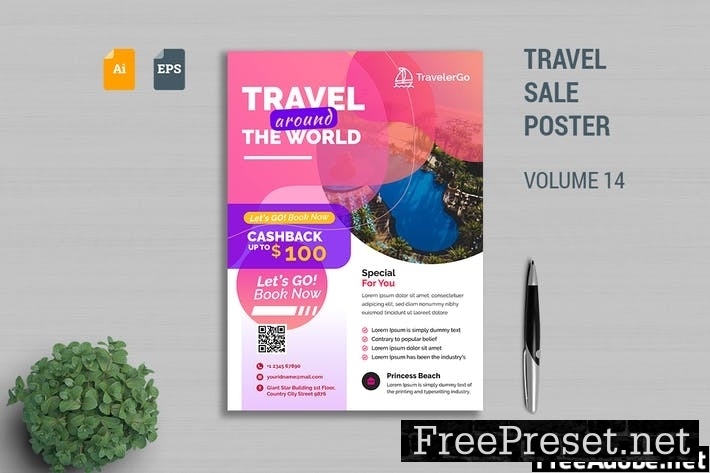 Travel Sale Poster Template Vol. 14 LCV2FZ8