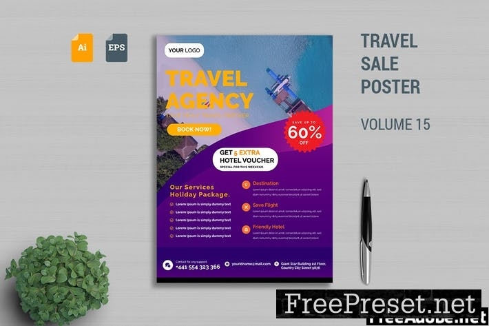 Travel Sale Poster Template Vol. 15 7AGYYUS