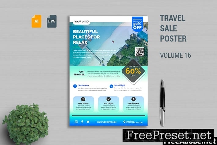 Travel Sale Poster Template Vol. 16 RN3EWUF