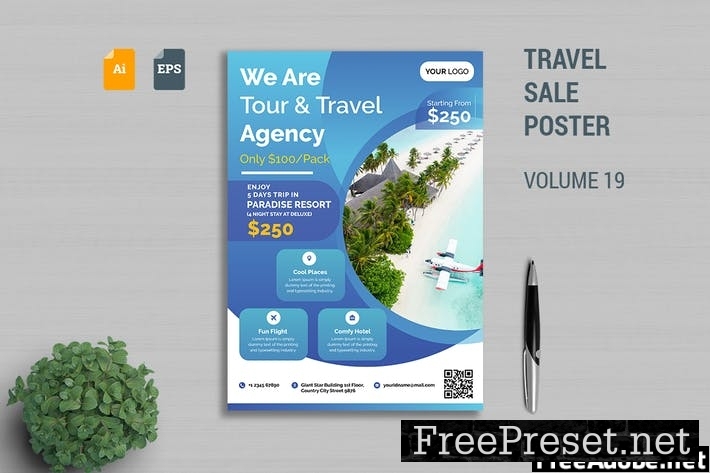 Travel Sale Poster Template Vol. 19 ZRAV5LL