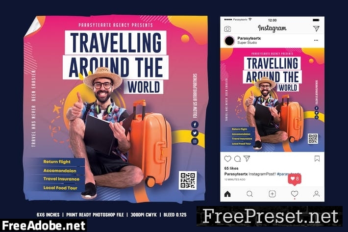 Travel Square Flyer & Instagram Post UQTTGWC