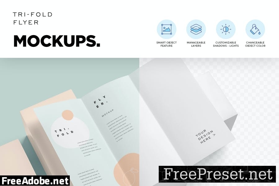 Tri-Fold Vertical Flyer Mockups AT3ARWJ