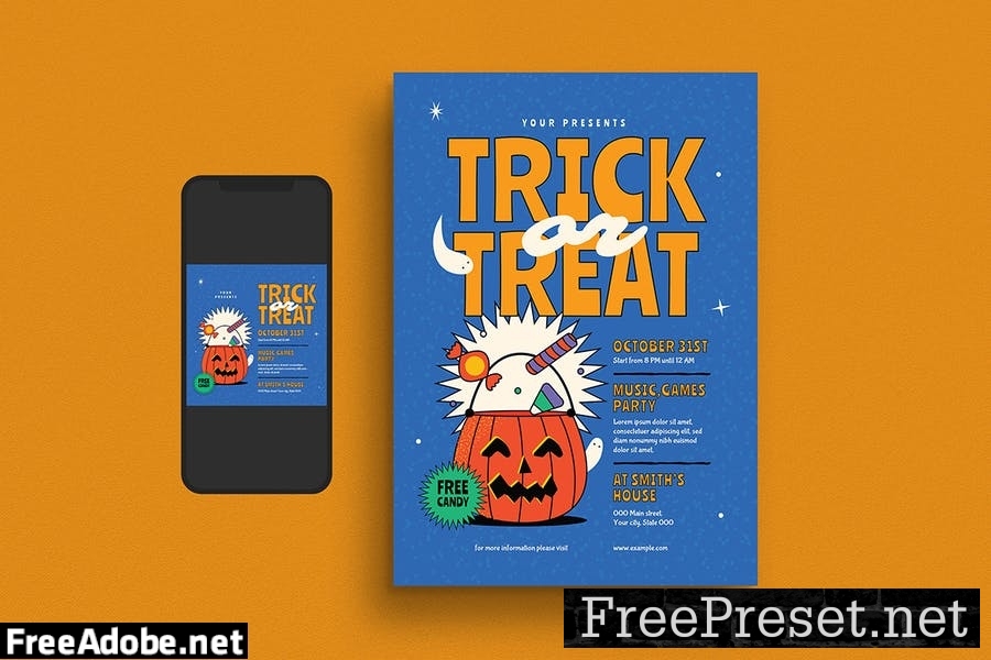 Trick or Treat Event Flyer DLTWQ7L