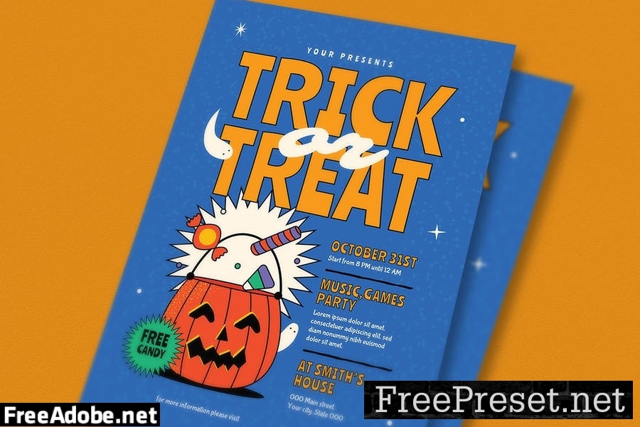 Trick or Treat Event Flyer DLTWQ7L