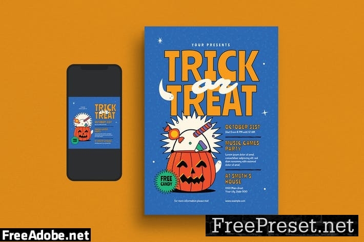 Trick or Treat Event Flyer DLTWQ7L