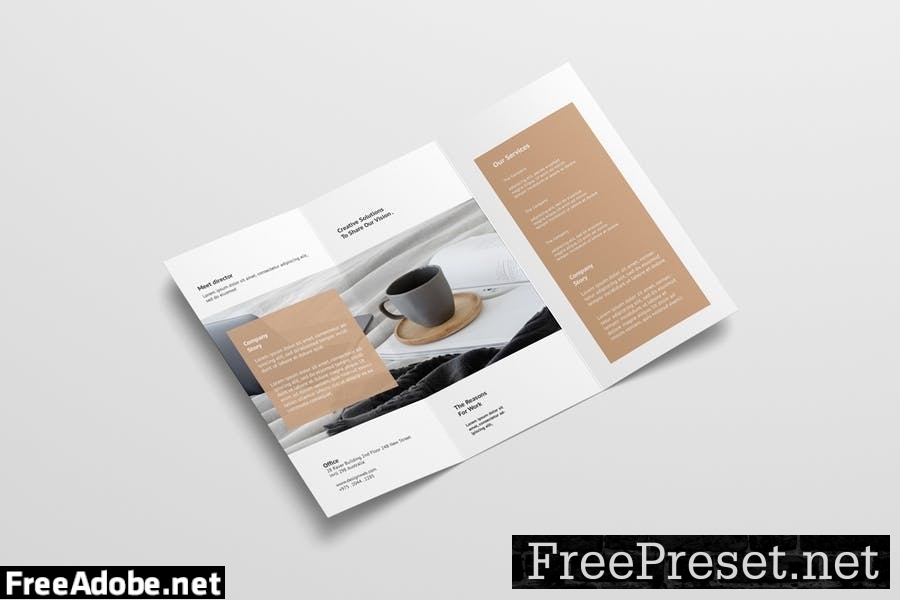 Trifold Brochure Mockup 3587LRR