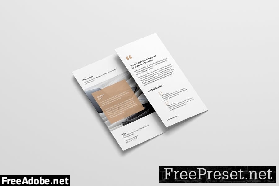 Trifold Brochure Mockup 3587LRR