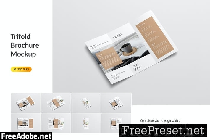 Trifold Brochure Mockup 3587LRR