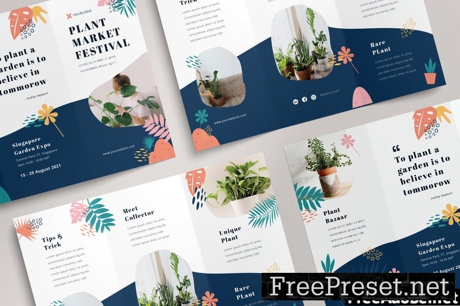 Trifold Brochure Vol.01 Plant Market Festival EJYEB5J