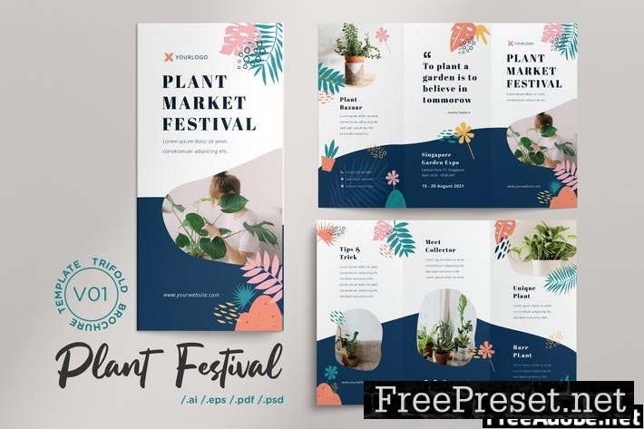 Trifold Brochure Vol.01 Plant Market Festival EJYEB5J