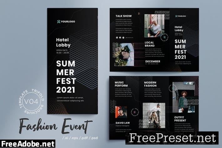 Trifold Brochure Vol.04 Fashion Event RNUS6NH