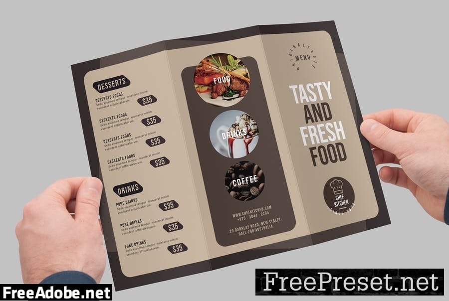 Trifold Food Menu SC34RSZ