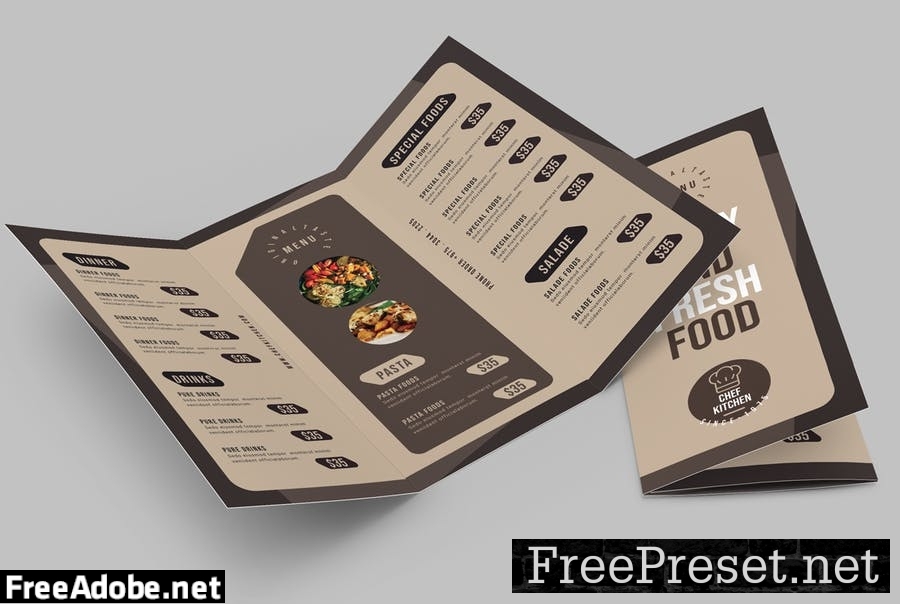 Trifold Food Menu SC34RSZ