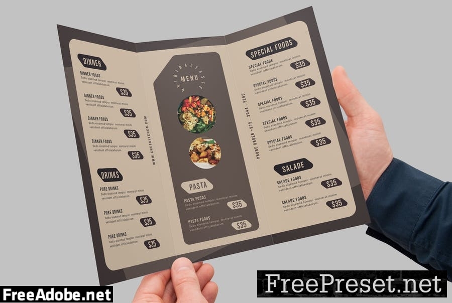 Trifold Food Menu SC34RSZ