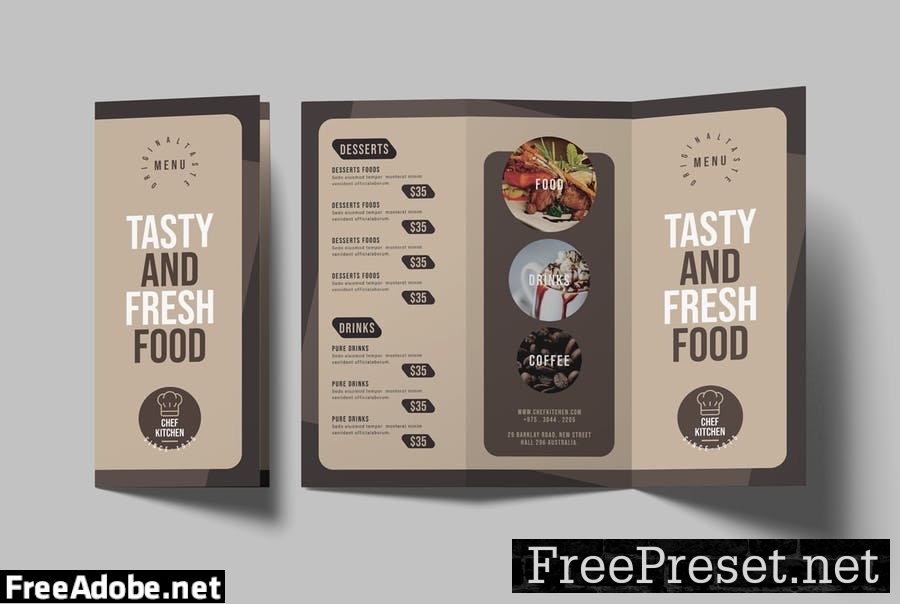 Trifold Food Menu SC34RSZ