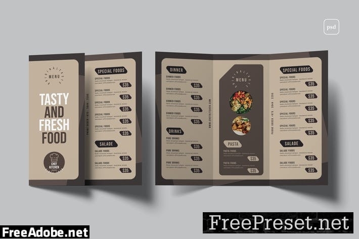 Trifold Food Menu SC34RSZ