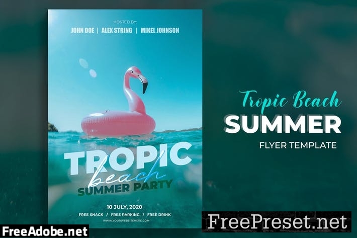 Tropic Beach Summer Party Flyer Template RX3BLNG