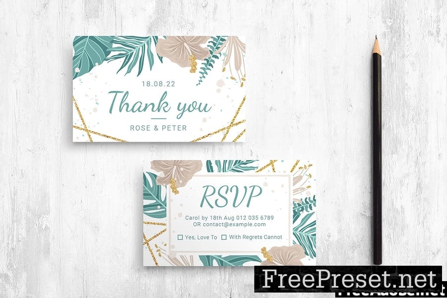 Tropical Wedding Invitation Templates