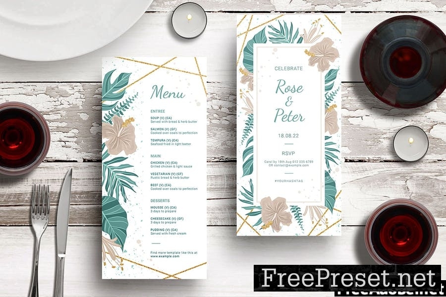 Tropical Wedding Invitation Templates