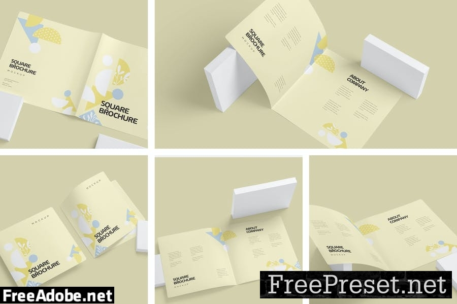 Two Fold Square Brochure Mockups 8U5RLX3