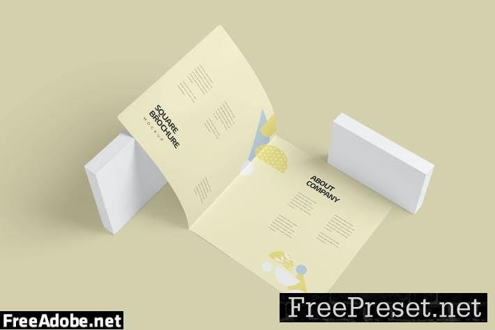 Two Fold Square Brochure Mockups 8U5RLX3