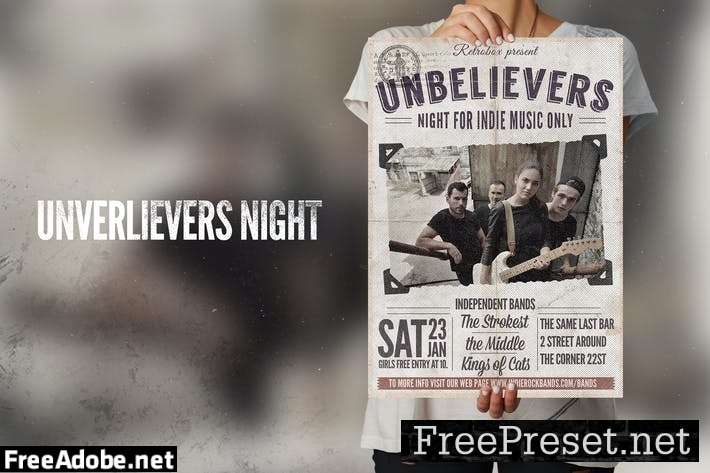 Unbelievers Night Flyer Poster 5LM3W3