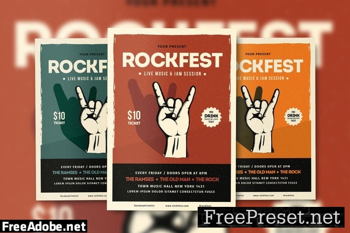 Rockfest Flyer Poster ZXPUJY