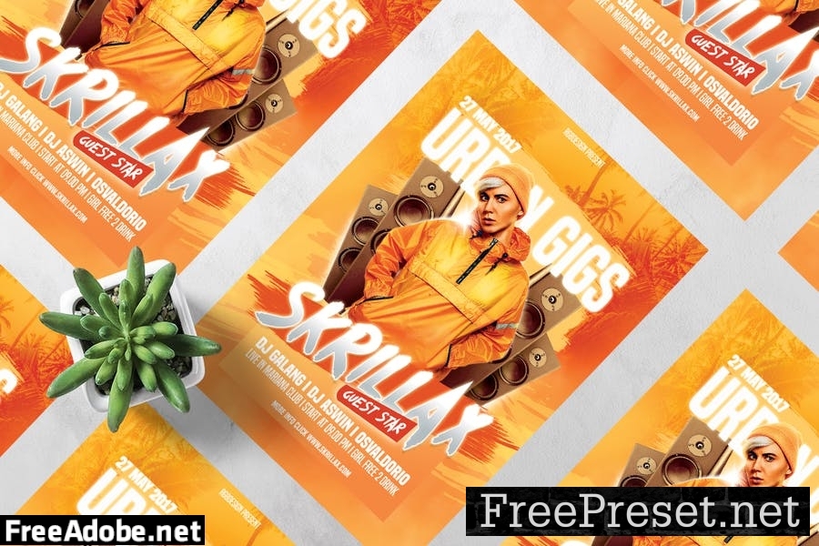 Urban DJ Party Hiphop Flyer Template