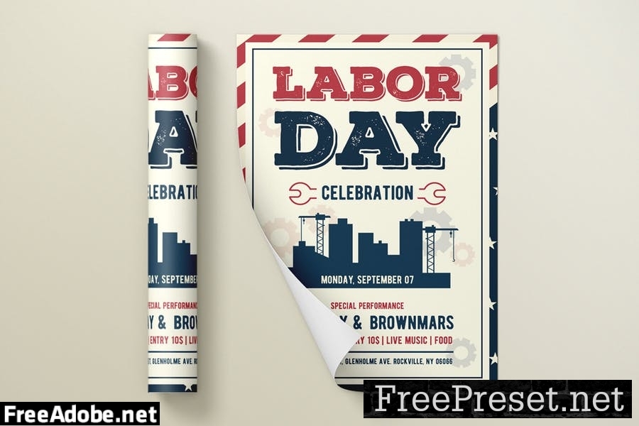 US Labor Day Flyer Template FF6HMKT