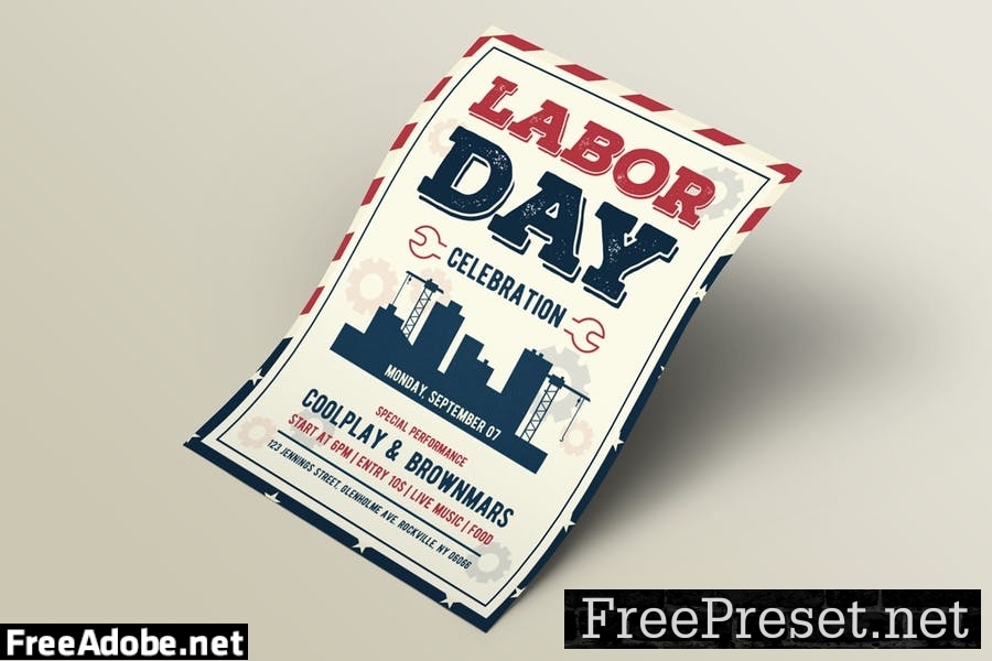 US Labor Day Flyer Template FF6HMKT