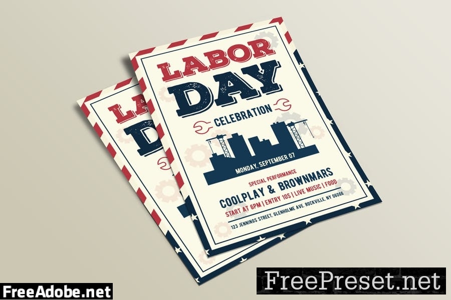 US Labor Day Flyer Template FF6HMKT