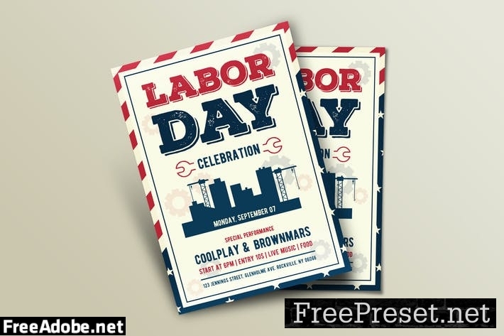 US Labor Day Flyer Template FF6HMKT