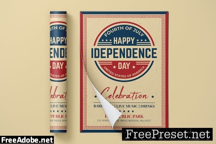 USA Independence Day Flyer/Poster Template 3ZKW5EV