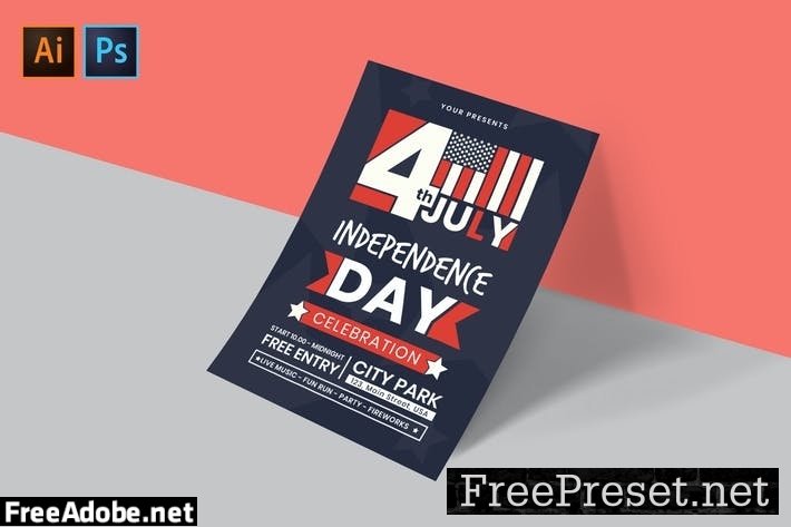 USA Independence Day Flyer/Poster Template DDBERSQ