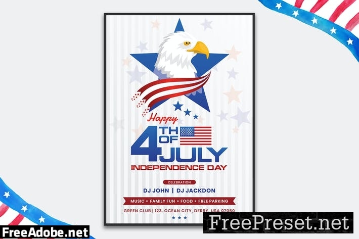 USA Independence Day Flyer/Poster Template XCFGBR6