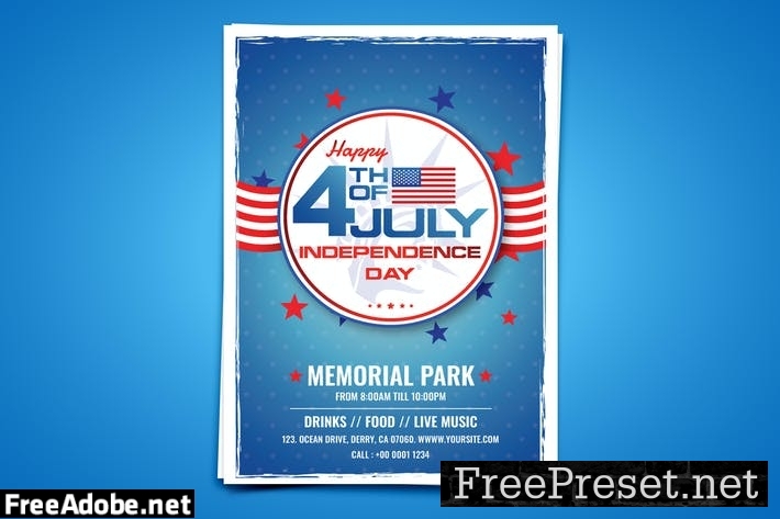 USA Independence Day Flyer/Poster Template 8FF37D9