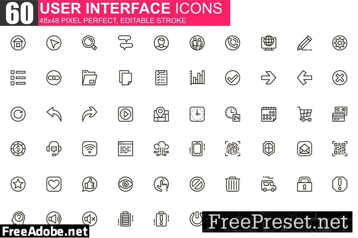 User Interface Thin Line Icons Pack RNA6WM5