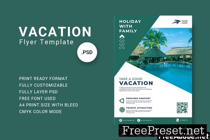 Vacation Flyer Template W9BW4TU