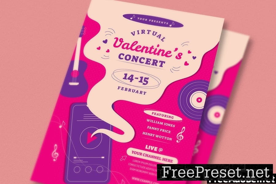 Valentine Concert Event Flyer Set