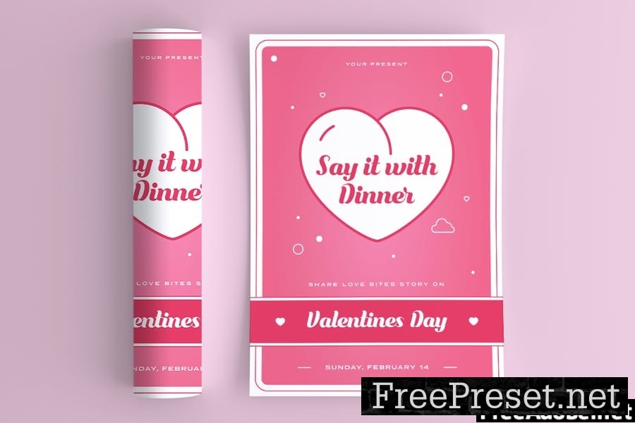 Valentine Day Dinner Flyer