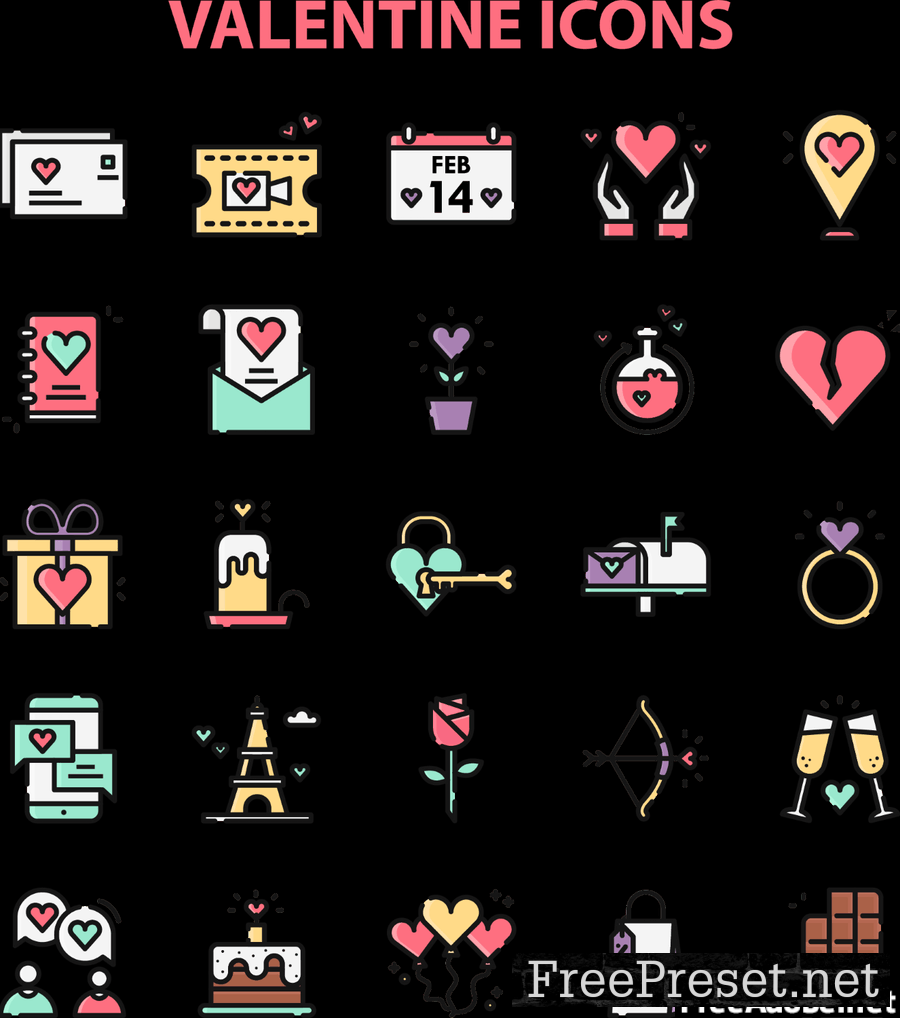 Valentine Icons Set