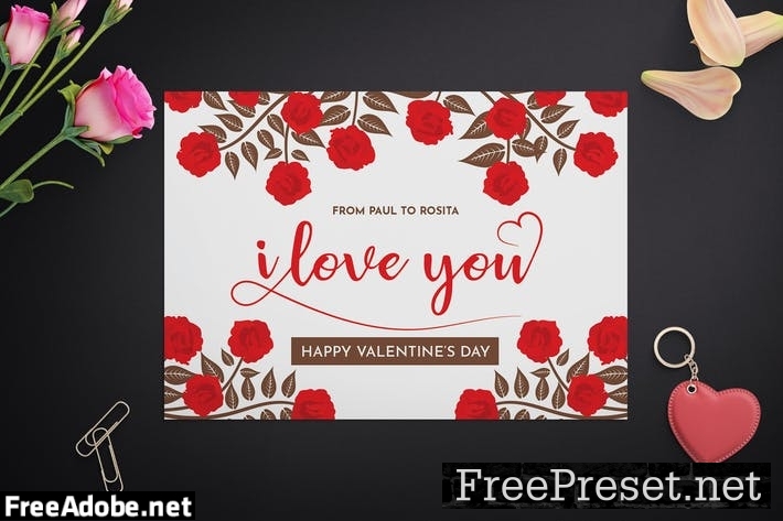 Valentine's Card Template WUXP7E