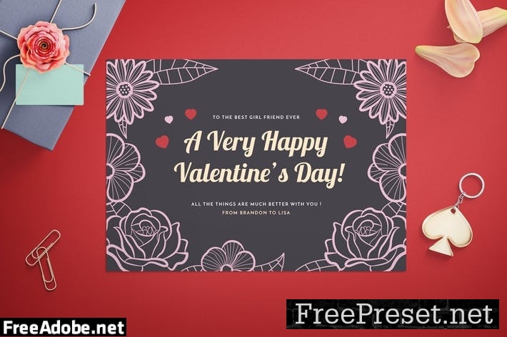 Valentine's day card template RNZEML