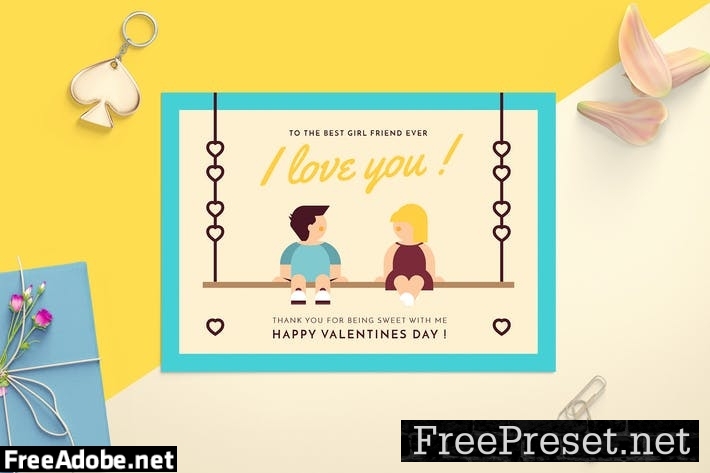 Valentine's day card template 5D45BR