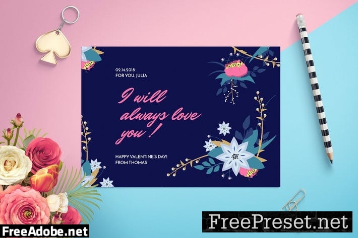 Valentine's day card template GQUTRM