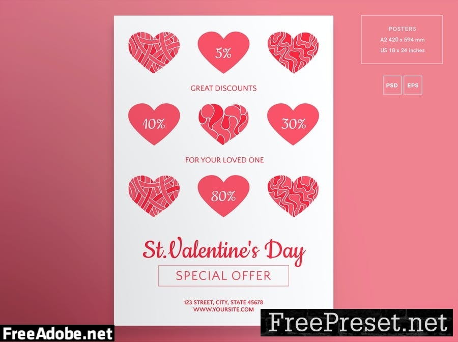 Valentine's Day Flyer and Poster Template