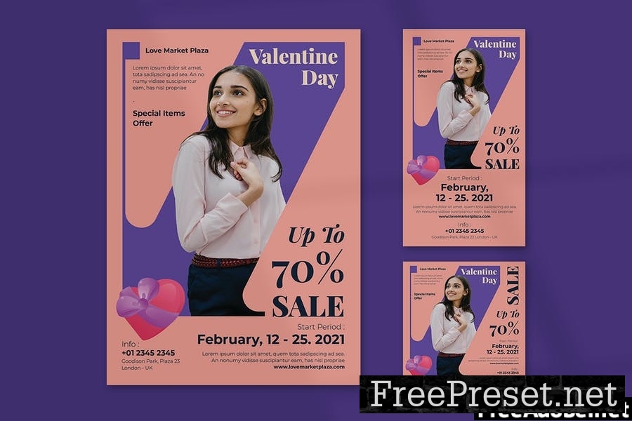 Valentine's Day Sale Flyer Set